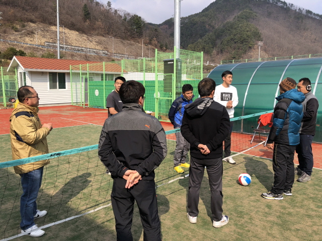 1차 아버지족구자조모임 실시