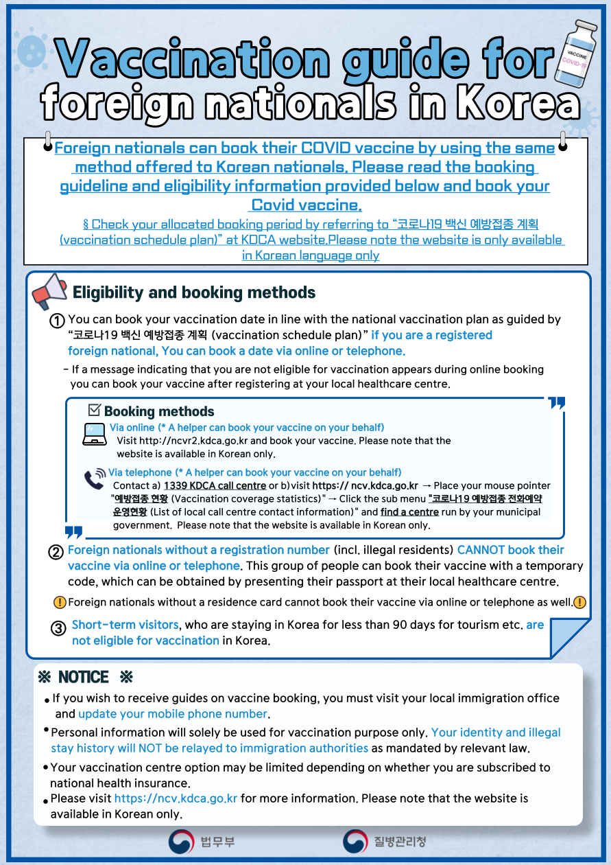 안내) 국내체류외국인 백신접종안내문 수정본_ 번역본 포함