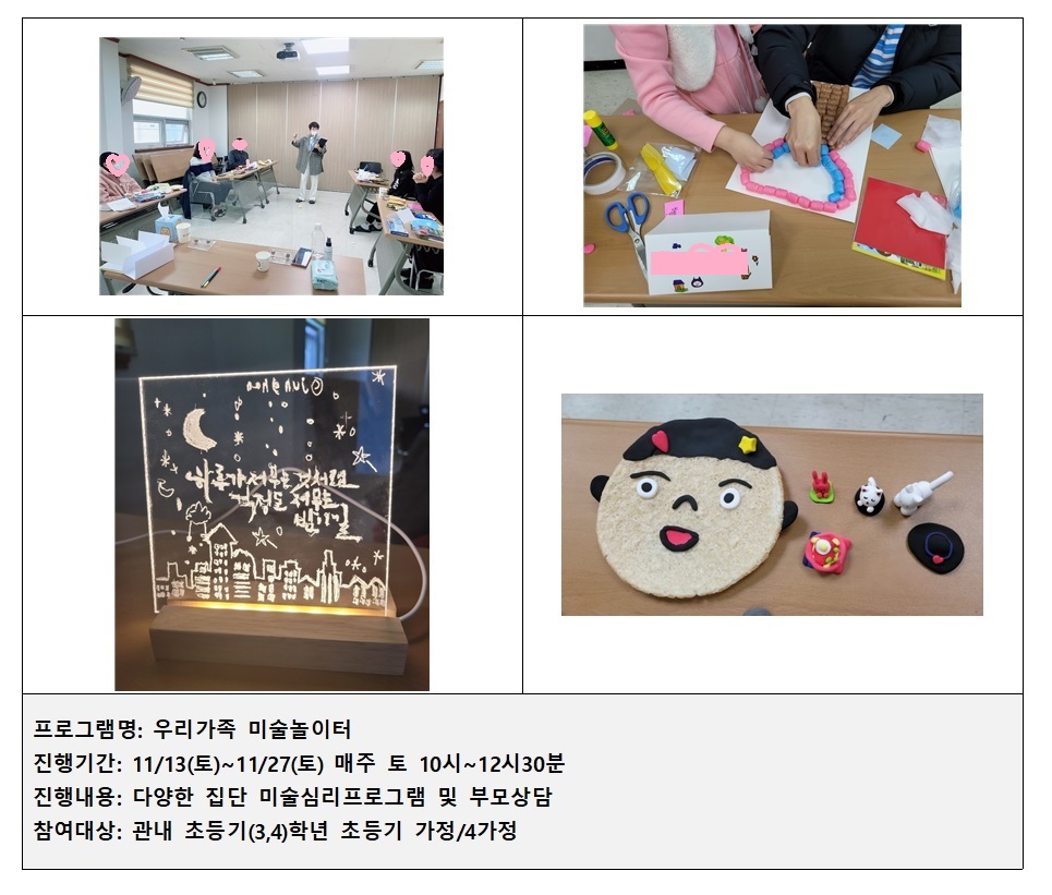 우리가족 미술놀이터 진행 