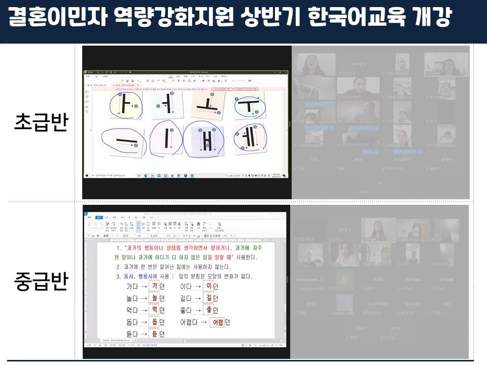 2022년 결혼이민자 역량강화지원사업 상반기 한국어교실 개강 
