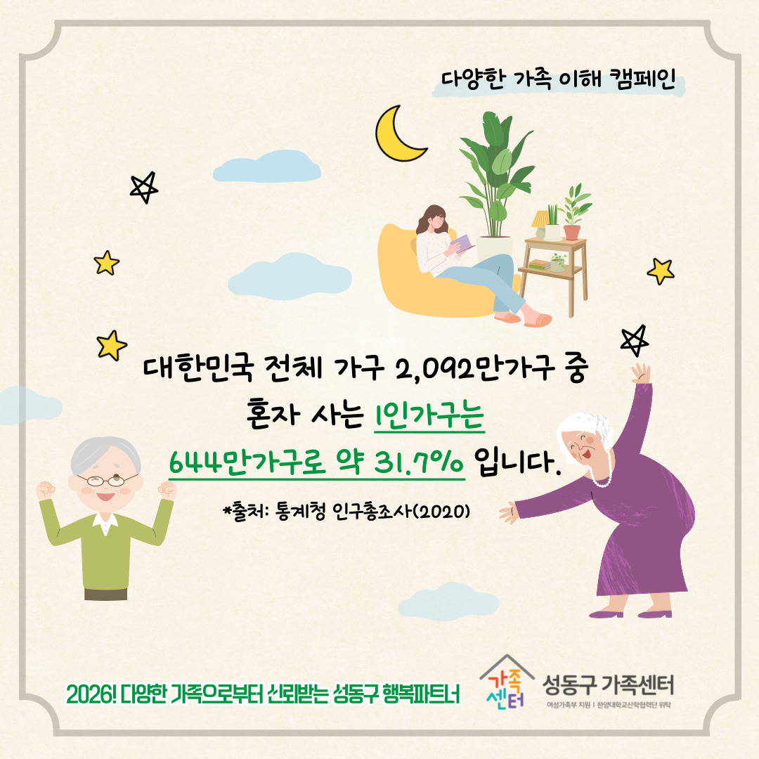 [다양한 가족 이해 캠페인 - 성동가족찾기] '가족'이라는 단어를 보면 어떤 모습이 생각나나요?