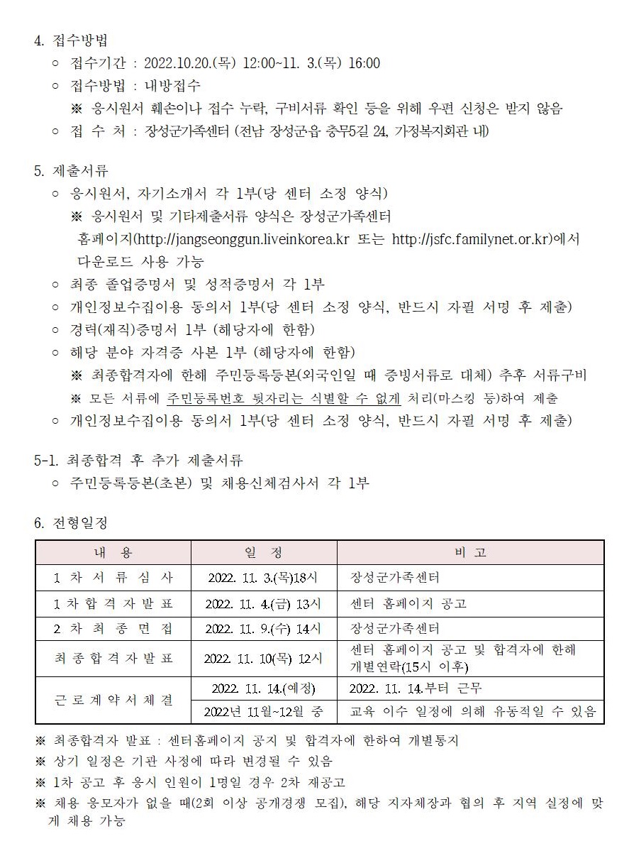 [공고 2022-14] 전문상담인력 및 방문지도사 채용 재공고